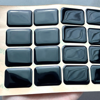 Étiquettes en polyuréthane noir personnalisées, autocollants en relief 3D en époxy pour boutons électroniques