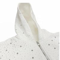 Sudadera con capucha de felpa francesa con cremallera y pedrería de alta calidad para hombre Benta Shangpin, estilo urbano