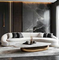 Luxuriöses Ecksofa-Set aus Leder mit Holzgestell, umweltfreundlich, modern, für Villen, dreisitzig