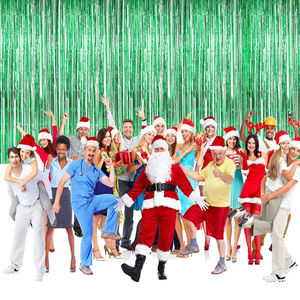 結婚式の誕生日パーティーの装飾のための2 * 1mメタリックゴールドシルバーウィンドウの背景レインタッセルフォイルフリンジカーテン - Product Image 5