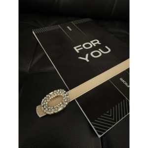 Cinturón para mujer Fiori con hebilla redonda de aleación y piedra, estilo casual, chapado - Product Image 3