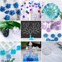Kit d'outils de moulage manuel en cristal transparent pour la décoration de bureau et de maison, kit de moules en résine époxy silicone pour l'artisanat DIY