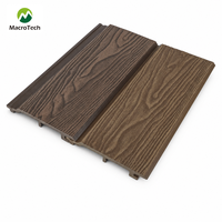 Panneaux muraux extérieurs en WPC à grain de bois 3D gaufré, imperméables, structure robuste à 3 niveaux, 148*21mm