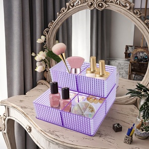 Rõ Ràng Mỹ Phẩm Tổ Chức Vuông Máy Tính Để Bàn Hộp Lưu Trữ Với In Trang Điểm Bàn Chải Chủ Cho Văn Phòng Lưu Trữ Hoặc Hiển Thị Trường Hợp - Product Image 4