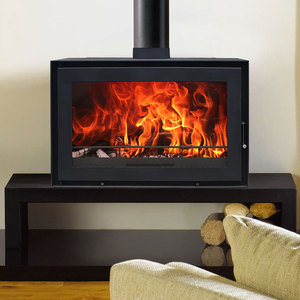 Cheminée en <span class=keywords><strong>bois</strong></span> intégrée - Vue sur 3 côtés en verre, flamme réaliste, puissance thermique élevée, pour les grands espaces de vie - Product Image 4