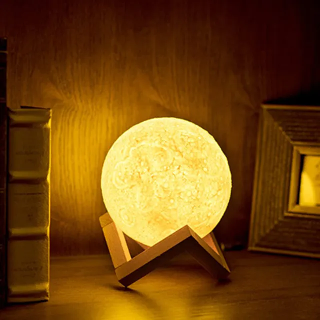 Lâmpada de lua 3d, lâmpada led para sala de estar luz noturna mudança de cor/lâmpada de lua