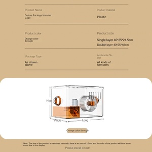 Gabbia di Lusso in Plastica per Criceti con Design Ventilato Rimovibile, Forma Rettangolare, Ampio Spazio e Nido per Uso Interno in Tutte le Stagioni - Product Image 5