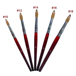 SS Quality 100% for Kolinsky Content Acrylic Dipping Powder Bamboo Handle Professional Liner <b>Round</b> Shaped Nail <b>Brush</b> Durable - Product Image 4