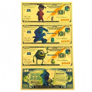 2026 4 soorten Amerikaanse monsters bankbiljetten anime bankbiljetten in 24K verguld goud voor cadeaus - Product Image 1