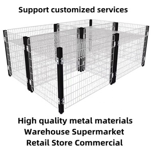Tùy Chỉnh Có Thể Gập Lại Pallet Dây Kim Loại Lưu Trữ Lồng Giá Siêu Thị Khuyến Mãi Bảng Hiển Thị Đứng Cho Thực Phẩm Uống Đồ Chơi Kho Sử Dụng - Product Image 4