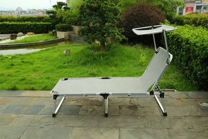 Lit de camping pliant extérieur en aluminium léger en acier 600D Oxford de haute qualité pour la plage et le soleil avec un grand confort - Product Image 6