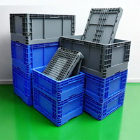 Caisse pliable en plastique, bac de manutention, caisse de rangement pour entrepôt logistique, conteneur pliable