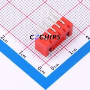 W254110K-5PR2123 Wire-to-Board Pin Header Bent Lead Through Hole,P=2.5mm Connector 1x5P 2.5mm Right Angle Insert XHB - Product Image 2