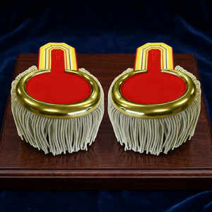 Épaulettes personnalisées en laine et métal, avec franges en fils métalliques, écussons d'épaule brodés, badges d'uniforme sans sangle pour fanfare et cérémonies - Product Image 2