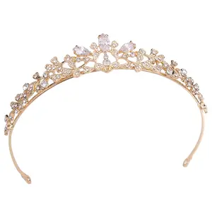 Wholesale Headdress Princess Birthday Crown Wedding Dress Accessories South Korean New Bride Set Diamond Crown Zircon Headband