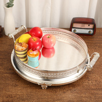 Europese stijl Retro Licht-Luxe Exquise Vintage Grote Capaciteit 51,2cm Fruit Schaal Schaal Woonkamer Huisdecoratie Salontafel
