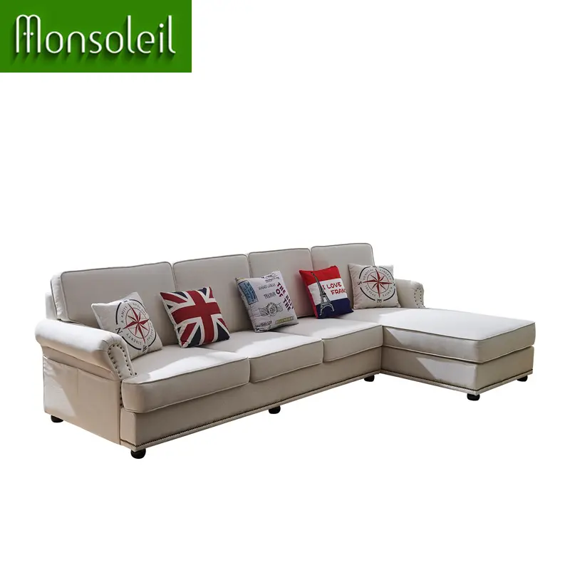 American Style sofa set furniture sectionals designs Luxury l shape fabric safa modern white Living room sofas