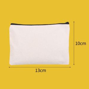 Custom Printed Logo Canvas Pouch <b>Personalised</b> Zipper <b>Top</b> Cotton Fabric Canvas Pouch Bag for Cosmetic Packaging - Product Image 4