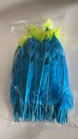 Plume de dinde bleue teinte DIY pour artisanat, coiffure, chapeau, accessoire de costume, cosplay, carnaval, fête, mariage, décoration florale pour la maison