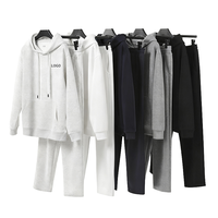Ensembles de survêtements à capuche pour hommes, respirants, sportifs, automne, personnalisables, vente en gros, grandes tailles, en polyester/coton avec cordon de serrage