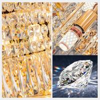 Lustre de hall de villa moderne de luxe personnalisé, nouveau modèle duplex, en cristal, suspendu, creux, à hauteur moyenne, avec pendentif en cristal LED