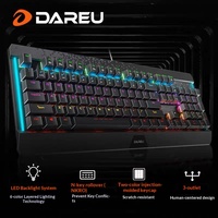 Clavier mécanique programmable pleine taille Lk169 DAREU pour ordinateur de bureau/ordinateur portable, filaire, rétroéclairage LED, touches bicolores annotées