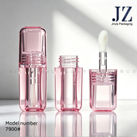 Jinze Prêt à Expédier Grande Vente Tube de Gloss Vide en Plastique 4.2ml Récipient Cosmétique Coloré avec Applicateur pour la Beauté
