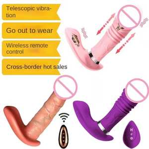 Vibrateur féminin en silicone, simulation de pénis télescopique, télécommande sans fil, masturbateur électrique portable, jouets sexuels pour femmes, USB - Product Image 4