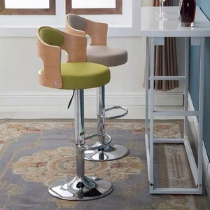 Chaises de bar pivotantes de style moderne en velours avec pieds en métal peint en noir pour la maison, le café ou le restaurant, pour les bars à domicile - Product Image 3