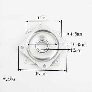 헤비 듀티 2 인치 사각 회전 플레이트 현대 금속 베어링 회전 턴테이블 TV 랙 책상 부엌 거실 용 게으른 수잔 - Product Image 2