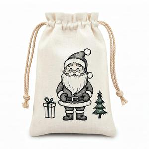 Sac à cordon en toile de coton de qualité supérieure, pochette de rangement durable pour chaussures, cosmétiques, bijoux et accessoires, en vente - Product Image 2