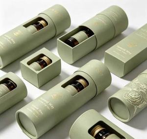 High Quality Biodegradable Cardboard Cylinder for Beauty Products Perfume Candle Packaging Paper Tube with Embossing Printing - Product Image 5