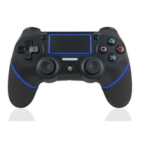 Manette de jeu sans fil P4 à revêtement caoutchouc, marque privée, avec double moteur à vibration et prise en charge 6 axes, compatible
