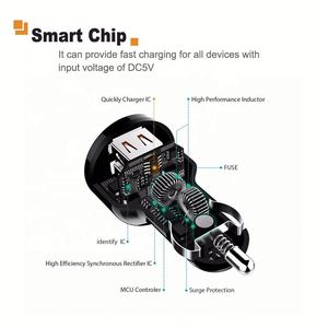 Chargeur de voiture 2 ports USB, chargeur <span class=keywords><strong>rapide</strong></span> QC 3.0 / 2.0 2.4A intelligent 3A pour Huawei, Samsung Galaxy S8 / <span class=keywords><strong>S7</strong></span> - Product Image 4