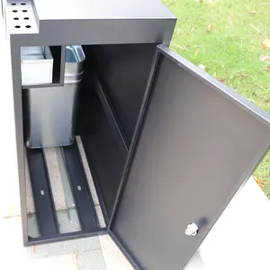 ゴミ箱をリサイクルする3つのコンパートメントが付いているステンレス鋼の金属製の灰皿のゴミ箱
