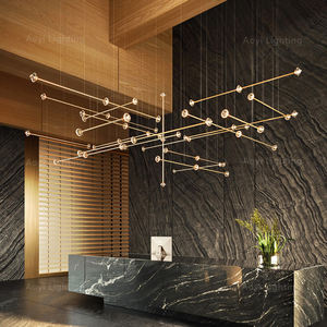 Projet de hall d'hôtel Banquet Service des ventes Villa Duplex Lustre en acier inoxydable blanc chaud personnalisé - Product Image 2