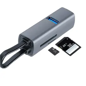 Factory Hot Sell Aluminum Mini Storage USB Type C 5 In 1 High Speed Data Transfer Receiver 3.0+2.0 3 Port Adapter For Mac PC