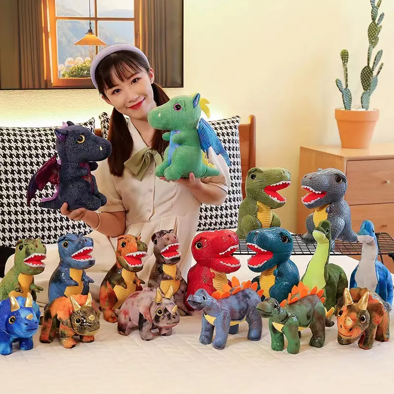 25CM Little Flying Dragon Doll Dinossauro Recheado Macio Animal Brinquedo de pelúcia Tyrannosaurus Rex Doll Crianças Presentes de Aniversário Atacado