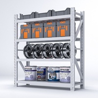 Étagères en acier de moyenne capacité, 200 kg/étagère, empilables, sans boulons, installation facile, revêtement en poudre antirouille, certifiées CE, rayonnage de stockage