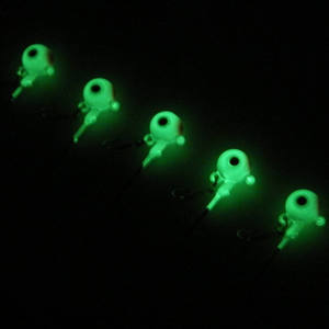 Tête de jig lumineuse peinte pour la pêche avec hameçons plombés - Product Image 4