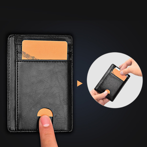 Custom Logo RFID blocco <span class=keywords><strong>morbida</strong></span> <span class=keywords><strong>pelle</strong></span> PU carta di credito e porta ID Vintage <span class=keywords><strong>portafoglio</strong></span> corto per gli uomini di vendita calda - Product Image 2