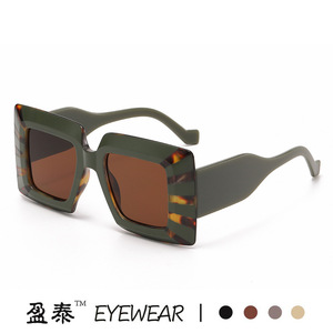 Yingtai Eyewear Large <b>Square</b> <b>Sunglasses</b> Blue PC Frame UV400 Women Fashion Style - Product Image 2