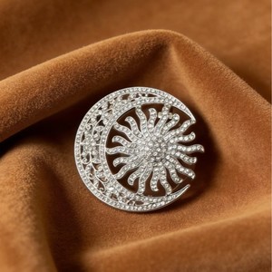 Mother's Day Gift Sunflower Flower Brooch Pins High-end Gold Plated Alloy <b>Wedding</b> Engagement Party <b>Accessories</b> - Product Image 4