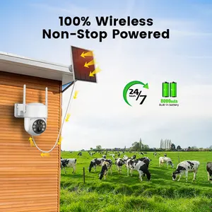 Caméra PTZ solaire 4G avec détection de mouvement PIR Full HD 4MP, vision nocturne couleur, batterie 8000mAh, caméra PTZ solaire 4G - Product Image 4