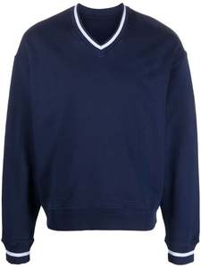 Personnalisé Nouveau Logo de Haute Qualité Tricots pour Hommes Coupe Ample Pull Décontracté Col en V Pull pour Hommes de Couleur Unie - Product Image 5