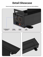 Écran de projection ALR à sol levant avec système audio, grille noire CBSP et Fresnel 16:9 4K/8K pour projecteur de cinéma maison