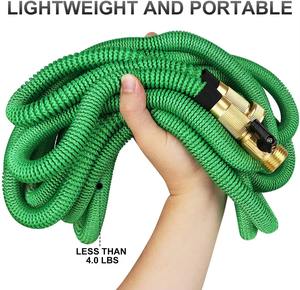 Tuyau d'arrosage extensible 30 m (100 pi) en promotion avec trois couches de latex, connecteur en laiton massif 3/4, 3x expansion automatique et anti-abrasion - Product Image 3