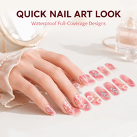 Nouvelles 16 bandes d'autocollants pour ongles imperméables, motifs papillons, étoiles, floraux, cœurs brillants, strass 3D, décorations pour ongles