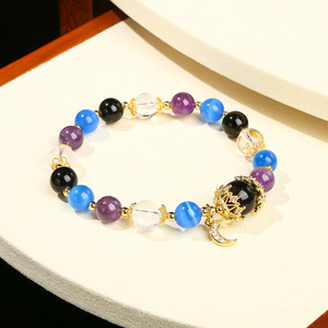 Vòng tay chuỗi hạt thời trang nữ tự thiết kế chuyên nghiệp JD <span class=keywords><strong>GEMS</strong></span> đá Amethyst tự nhiên với phụ kiện đồng và hợp kim - Product Image 2