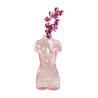 Vase en verre en forme de corps féminin, vase à fleurs en forme de torse de femme nue, sculpture artistique en ambre, vase moderne pour la décoration de la maison, centre de table